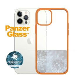 Kaitseümbris ClearCase, Apple iPhone 12 / 12 Pro, klaasist tagaküljega, oranž / läbipaistev, PanzerGlass
