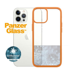 Kaitseümbris ClearCase, Apple iPhone 12 Pro Max, klaasist tagaküljega, oranž / läbipaistev, PanzerGlass