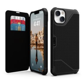 Kaitseümbris kaanega Metropolis Folio, Apple iPhone 14 Plus, Kevlar must, Urban Armor Gear (UAG)