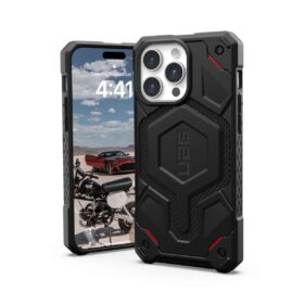 Kaitseümbris Monarch Pro MagSafe, Apple iPhone 15 Pro Max, Kevlar must, Urban Armor Gear (UAG)