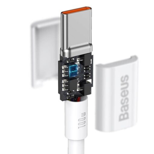 Kaabel Baseus Superior alates Type-C kuni Type-C 100W 1.0m valge CATYS-B02 - Image 3