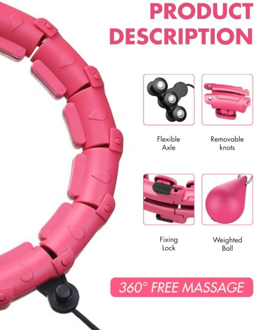 Masseeriv hularõngas Smart Hula Hoop M1 roosa - Image 2