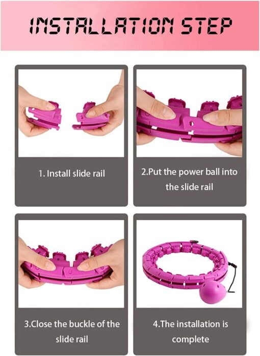 Masseeriv hularõngas Smart Hula Hoop M1 roosa - Image 3