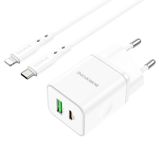 Laadija Borofone BN7 20W USB-C/USB-A + USB-C to Lightning cable 1.0m valge - Image 2