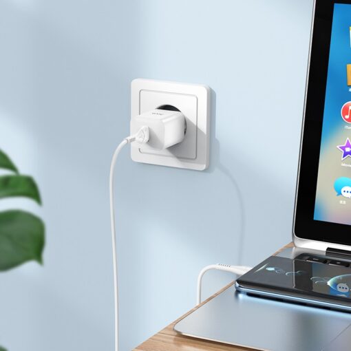 Laadija Hoco N26 18W USB-A + USB-A to USB-C cable 1.0m valge - Image 3
