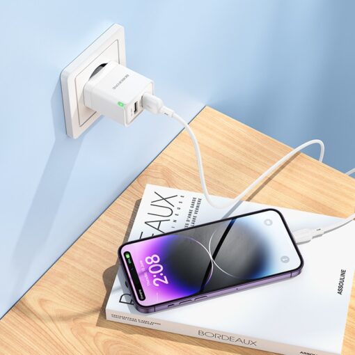 Laadija Borofone BN15 10.5W 2xUSB-A + USB-A to Lightning cable 1.0m valge - Image 3