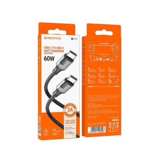 Laadimisjuhe Borofone BX101 60W USB-C to USB-C 1.0m must - Image 4