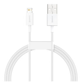 USB-kaabel Apple iPhone Lightning otsikuga Superior, 2.4A, 1m, valge, Baseus