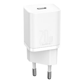 Toalaadija adapter USB-C juhtmele, 20W PD (Power Delivery) kiirlaadimine, valge, Baseus