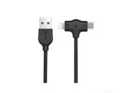 USB cable HOCO X10 starfish "lightning+micro" Fast Charging cable 1m black