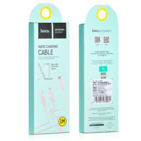 USB cable HOCO X1 Rapid "lightning+micro+type-C" 1m white