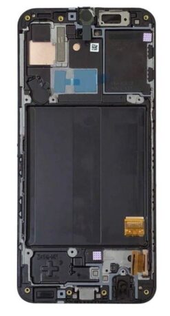 LCD screen Samsung A405 A40 2019 with touch screen and frame Black original (service pack)
