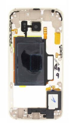 Middle housing Samsung G925F S6 Edge gold with buzzer and sides buttons original (used Grade B)