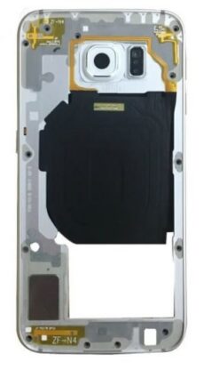 Middle housing Samsung G920F S6 silver (white) with buzzer and sides buttons original (used Grade B)