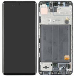 LCD screen Samsung A515 A51 2020 with touch screen and frame Black original (service pack)