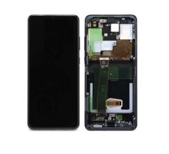 LCD screen Samsung G988 S20 Ultra with touch screen and frame Cosmic Black original (service pack)