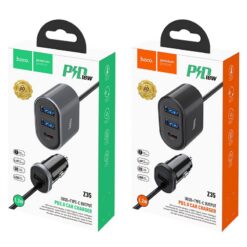 Car charger HOCO Z35 Quick Charge 18W (2xUSB 1xType-C 3A) black
