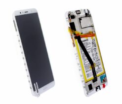 LCD screen Huawei Y6 2018/Y6 Prime 2018 with touch screen with frame and battery White original (service pack)