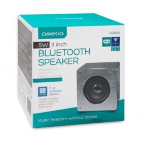 Bluetooth portable speaker OMEGA WOODEN OG60A (MicroSD, laisvų rankų įranga, AUX,FM) silver