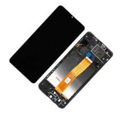 LCD screen Samsung A125 A12 2020 with touch screen and frame Black original (service pack)