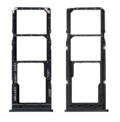 SIM card holder Samsung A125 A12/A127 A12S black original (service pack)