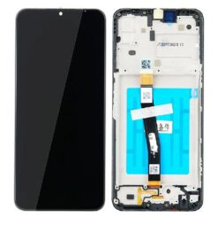 LCD screen Samsung A226 A22 5G with touch screen and frame Black original (service pack)