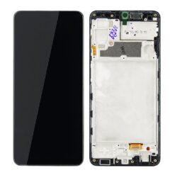 LCD screen Samsung A225 A22 4G with touch screen and frame black original (service pack)