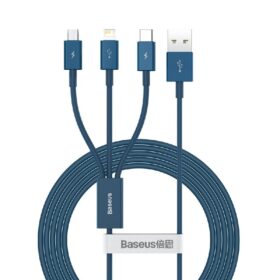 USB cable Baseus (CAMLTYS-03) 3in1 lightning+micro+Type-C (3.5A) blue 1.5M
