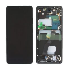 LCD screen Samsung G998 S21 Ultra with touch screen and frame Phantom Black original (service pack)
