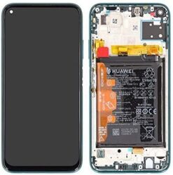 LCD screen Huawei P40 Lite with touch screen with frame and battery Crush Green original (service pack)