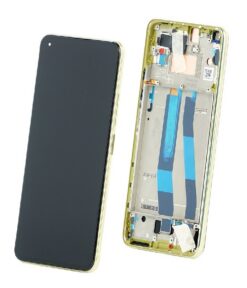 LCD screen Xiaomi Mi 11 Lite 5G with touch screen with frame Yellow original (service pack)