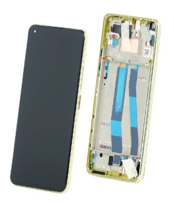 LCD screen Xiaomi Mi 11 Lite 5G with touch screen with frame Yellow original (service pack)
