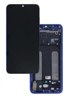 LCD screen Xiaomi Mi 9 Lite with touch screen with frame Blue original (service pack)