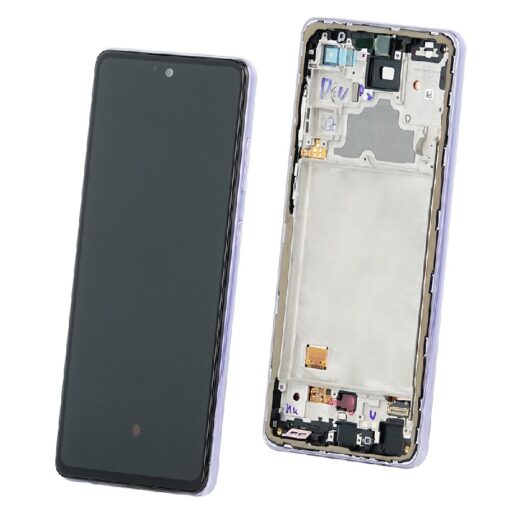 LCD screen Samsung A725/A726 A72 4G/5G with touch screen with frame Violet original (service pack)