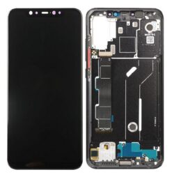 LCD screen Xiaomi Mi 8 with touch screen and frame Black original (service pack)