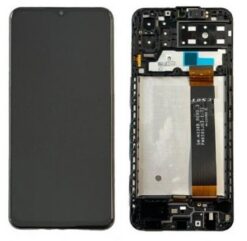 LCD screen Samsung A135 A13 4G 2022 with touch screen and frame Black original (service pack)
