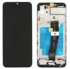 LCD screen Samsung A035G (A03 2022) with touch screen with frame black original (service pack)