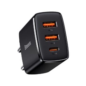 Charger Baseus (CCXJ-E01) (1xUSB-C;2xUSB 3A 30W) black