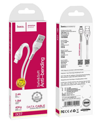 Laadimisjuhe Hoco X37 Cool Power Lightning 1.0m valge
