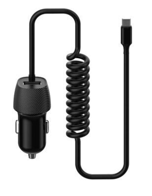 Car charger Platinet (PLCRSM) with MicroUSB cable (1xUSB 3.4A) black