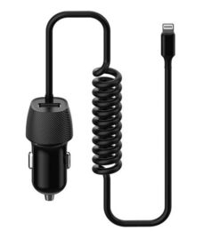 Car charger Platinet (PLCRSL) with Lightning cable (1xUSB 3.4A) black