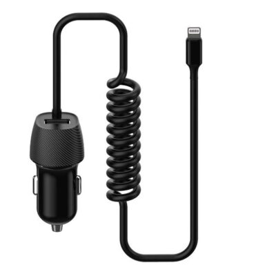 Car charger Platinet (PLCRSL) with Lightning cable (1xUSB 3.4A) black
