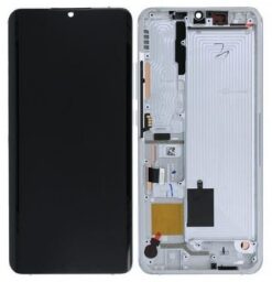 LCD screen Xiaomi Mi Note 10/Mi Note 10 Pro with touch screen with frame Glacier White original  (service  pack)