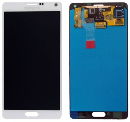 LCD screen Samsung N910 Note 4 with touch screen White original (service pack)