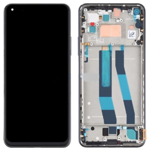 LCD screen Xiaomi 11 Lite 5G NE with touch screen with frame Black original (service pack)