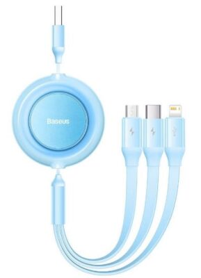 USB cable Baseus (CAMJ010017) 3in1 lightning+micro+Type-C (3.5A) blue 1M