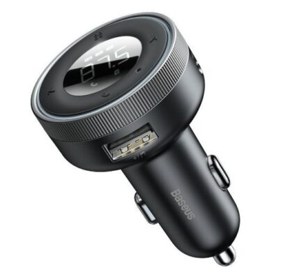 Car charger + FM transmiter BASEUS (CCLH-01) (2xUSB,bluetooth, 3.4A) black