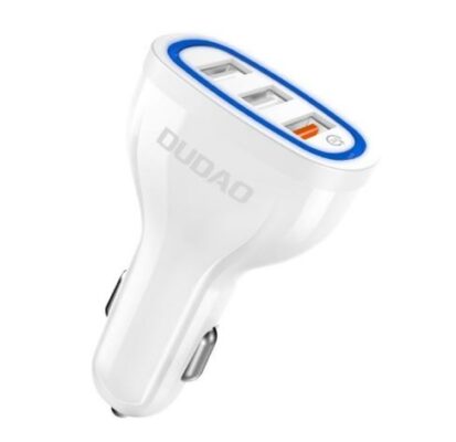 Car charger Dudao (R7S) (3xUSB) (2.4A;18W) white