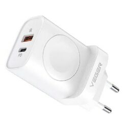 Charger VEGER (W002E) (1xUSB-C; 1xUSB; Watch; 25W) white