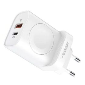Charger VEGER (W002E) (1xUSB-C; 1xUSB; Watch; 25W) white